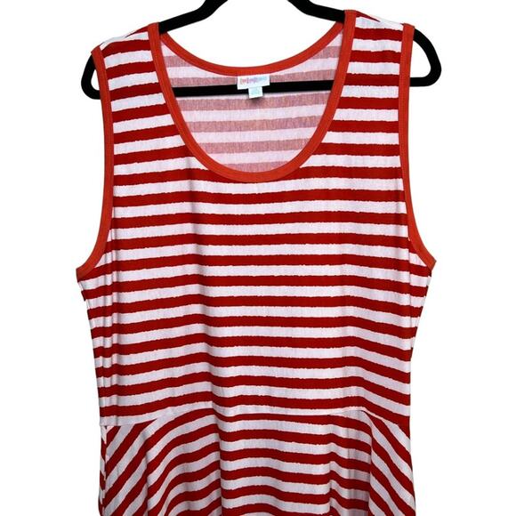 Lularoe Nicki Sleeveless A-Line Dress Red & White Size 2XL - Picture 2 of 4